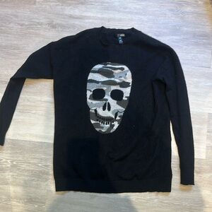 Bloomingdale's Aqua Cashmere Skull Cashmere Sweater